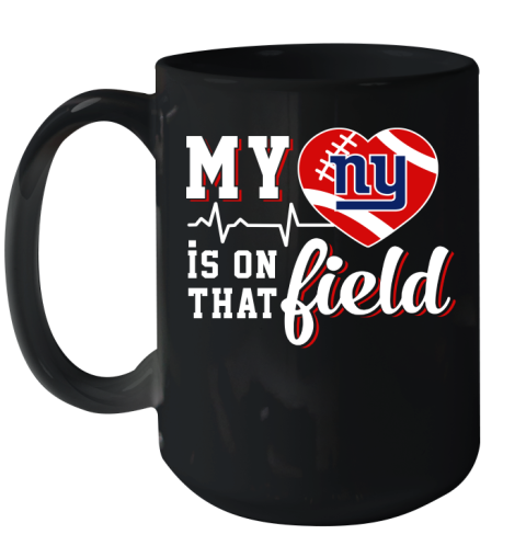 NFL My Heart Is On That Field Football Sports New York Giants Ceramic Mug 15oz