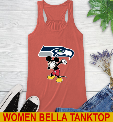 Seattle Seahawks NFL Football Dabbing Mickey Disney Sports Racerback Tank 4