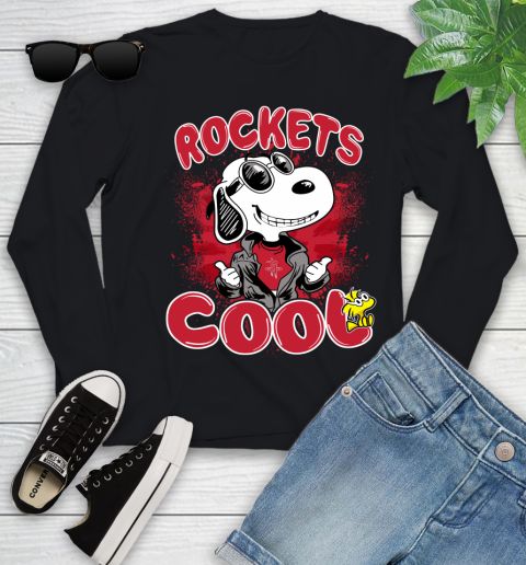 NBA Basketball Houston Rockets Cool Snoopy Shirt Youth Long Sleeve