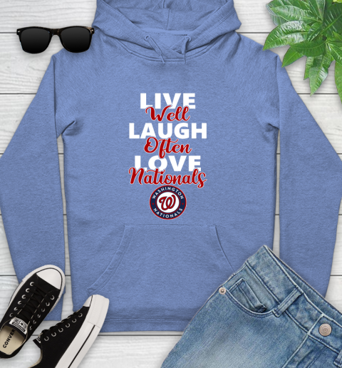MLB Baseball Washington Nationals Live Well Laugh Often Love Shirt Youth Hoodie 11