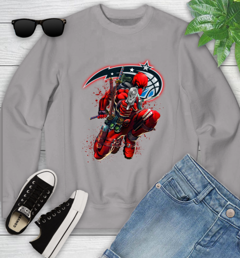 NBA Deadpool Marvel Comics Sports Basketball Orlando Magic Youth Sweatshirt 4