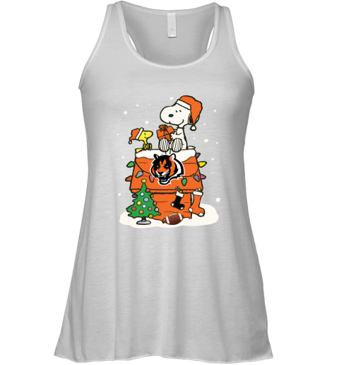 A Happy Christmas With Cincinnati Bengals Snoopy Racerback Tank