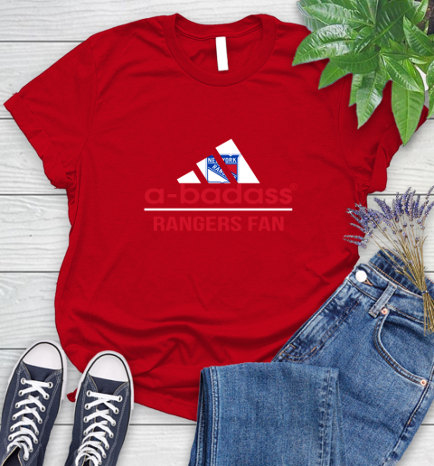 NHL A Badass New York Rangers Fan Adidas Hockey Sports Women's T-Shirt 13