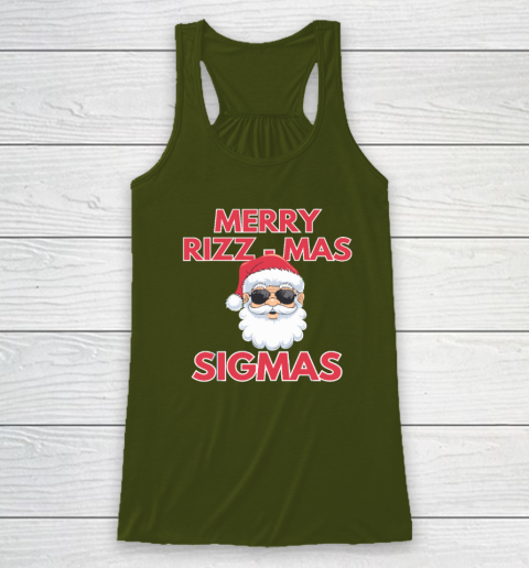 Merry Rizz Mas Sigmas Gen Alpha Middle School Christmas Racerback Tank 2