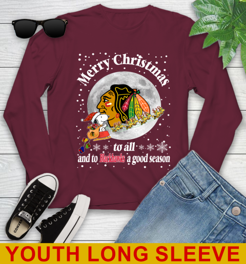 Chicago Blackhawks Merry Christmas To All And To Blackhawks A Good Season NHL Hockey Sports Youth Long Sleeve 6