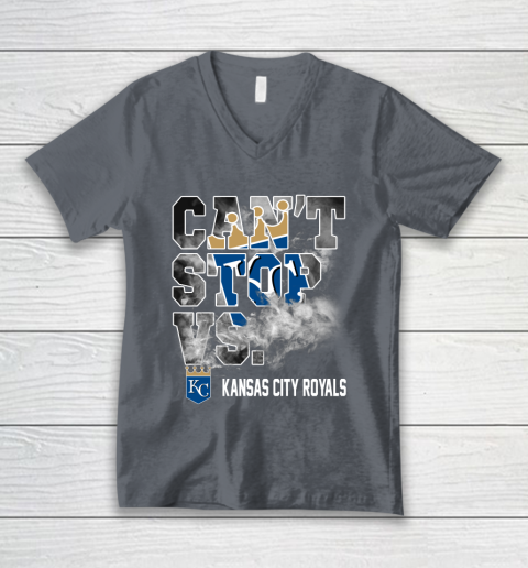 MLB Kansas City Royals Baseball Can't Stop Vs Kansas City Royals V-Neck T-Shirt 4