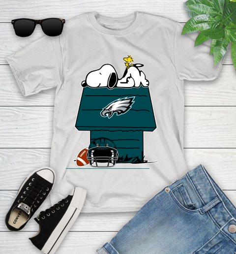Philadelphia Eagles NFL Football Snoopy Woodstock The Peanuts Movie Youth T-Shirt