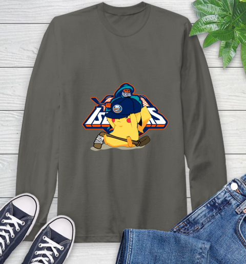 NHL Pikachu Hockey Sports New York Islanders Long Sleeve T-Shirt 8