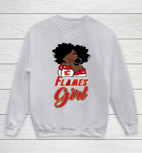 Calgary Flames Girl NHL Youth Sweatshirt 4