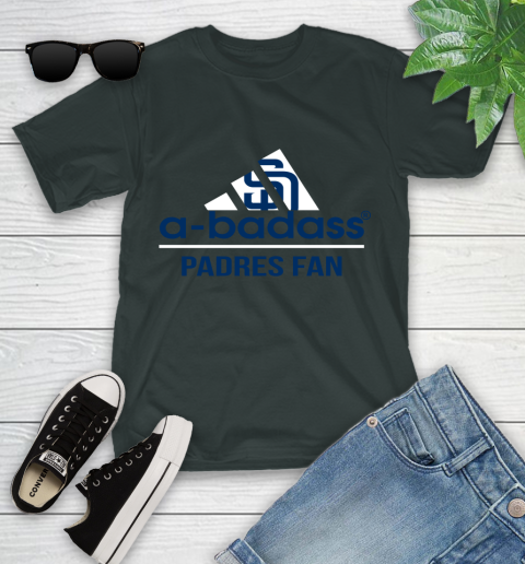 MLB A Badass San Diego Padres Fan Adidas Baseball Sports Youth T-Shirt 6