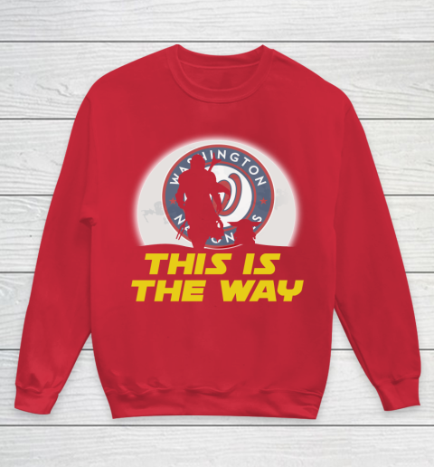Washington Nationals MLB Baseball Star Wars Yoda And Mandalorian This Is The Way Youth Sweatshirt 7