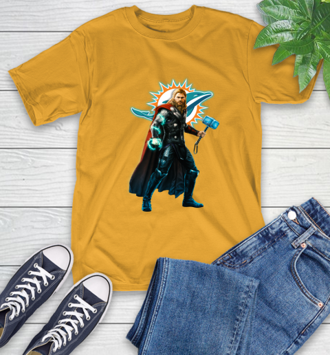 NFL Thor Avengers Endgame Football Miami Dolphins T-Shirt 3