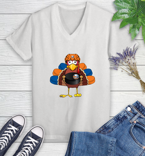 New York Islanders Turkey Thanksgiving Day Women's V-Neck T-Shirt