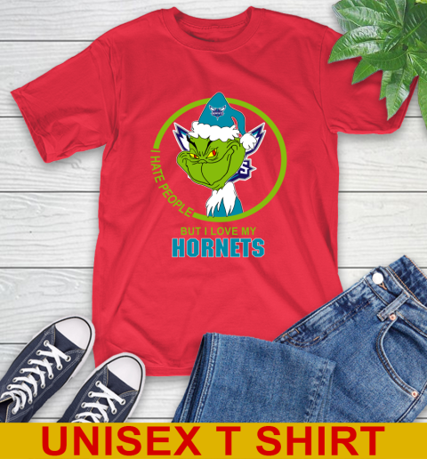 Charlotte Hornets NBA Christmas Grinch I Hate People But I Love My Favorite Basketball Team T-Shirt 10