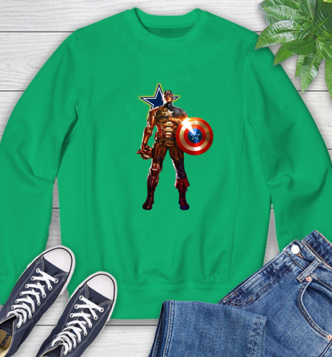 NFL Captain America Marvel Avengers Endgame Football Sports Dallas Cowboys Sweatshirt 6