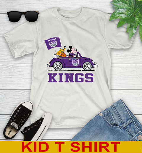 NBA Basketball Sacramento Kings Pluto Mickey Driving Disney Shirt Youth T-Shirt 12
