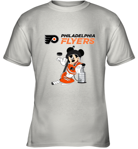 Mickey Philadelphia Flyers With The Stanley Cup Hockey NHL Youth T-Shirt