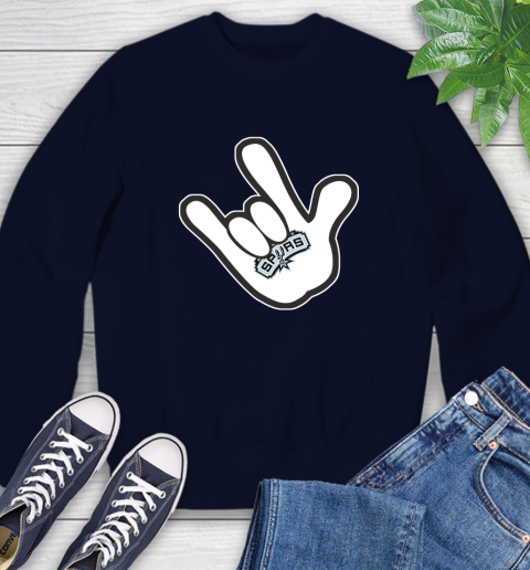 San Antonio Spurs NBA Basketball Mickey Rock Hand Disney Sweatshirt 3
