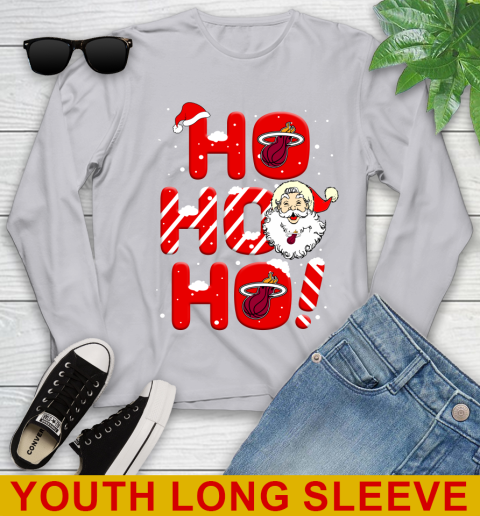 Miami Heat NBA Basketball Ho Ho Ho Santa Claus Merry Christmas Shirt Youth Long Sleeve 5