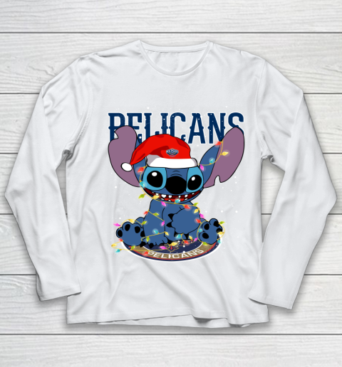 New Orleans Pelicans NBA noel stitch Basketball Christmas Youth Long Sleeve