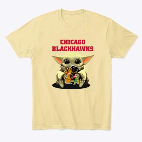 xkjg baby yoda hugs the chicago blackhawks classic t shirt 2 front yellow haze