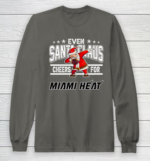 Miami Heat Even Santa Claus Cheers For Christmas NBA Long Sleeve T-Shirt 5