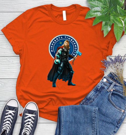 NBA Thor Avengers Endgame Basketball Minnesota Timberwolves Women's T-Shirt 4