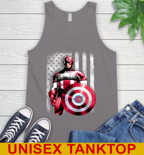 Detroit Pistons NBA Basketball Captain America Marvel Avengers American Flag Shirt Tank Top 6