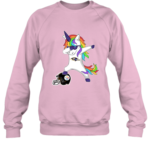 Football Dabbing Unicorn Steps On Helmet Baltimore Ravens Sweatshirt