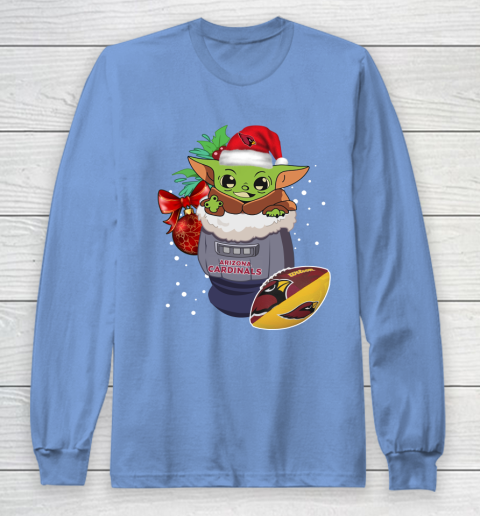 Arizona Cardinals Christmas Baby Yoda Star Wars Funny Happy NFL Long Sleeve T-Shirt 11