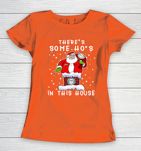 Los Angeles Chargers Christmas There Is Some Hos In This House Santa Stuck In The Chimney NFL Women's T-Shirt 3
