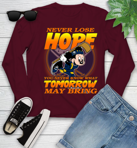 Buffalo Sabres NHL Hockey ootball Mickey Disney Never Lose Hope Youth Long Sleeve 6