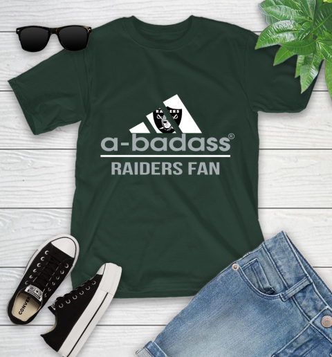 NFL A Badass Oakland Raiders Fan Adidas Football Sports Youth T-Shirt 5