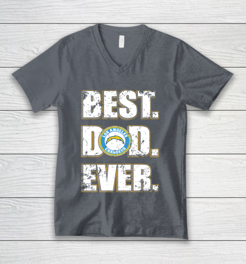 NFL Los Angeles Chargers Football Best Dad Ever Family Shirt V-Neck T-Shirt 4