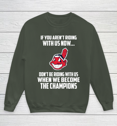 MLB Cleveland Indians Baseball We Become The Champions Youth Sweatshirt 8