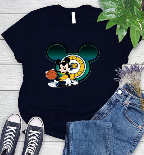 NBA Indiana Pacers Mickey Mouse Disney Basketball Women's T-Shirt 3