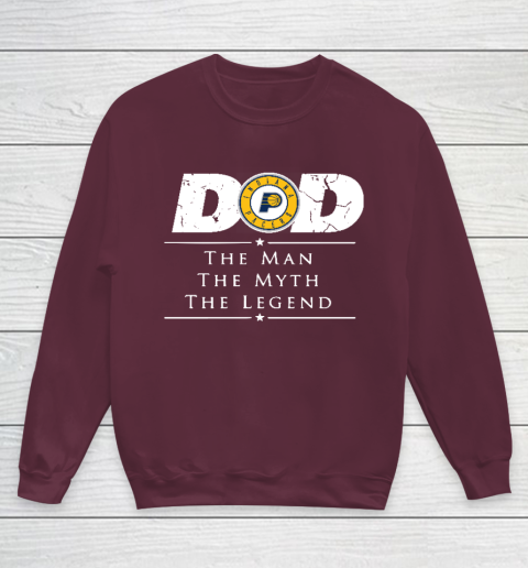 Indiana Pacers NBA Basketball Dad The Man The Myth The Legend Youth Sweatshirt - Image 5