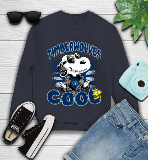 NBA Basketball Minnesota Timberwolves Cool Snoopy Shirt Youth Sweatshirt 2