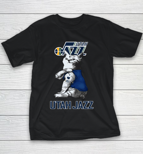NBA Basketball My Cat Loves Utah Jazz Youth T-Shirt