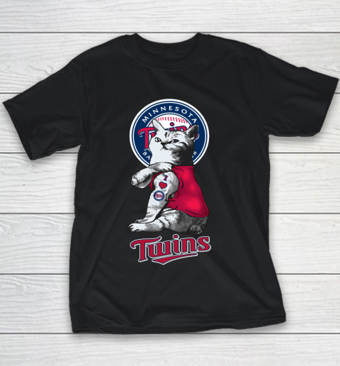 MLB Baseball My Cat Loves Minnesota Twins Youth T-Shirt