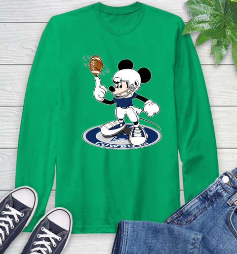 NFL Football Dallas Cowboys Cheerful Mickey Disney Shirt Long Sleeve T-Shirt 8