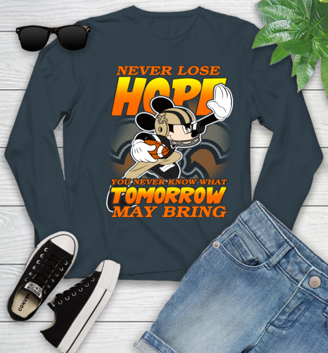 New Orleans Saints NFL Football Mickey Disney Never Lose Hope Youth Long Sleeve 9