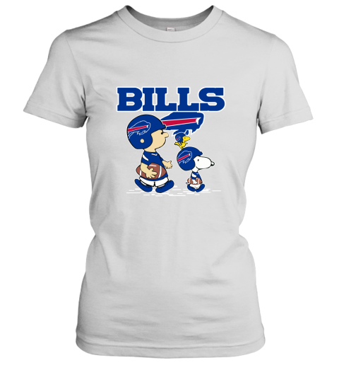 Buffalo Bills Let's Play Football Together Snoopy NFL Women's T-Shirt