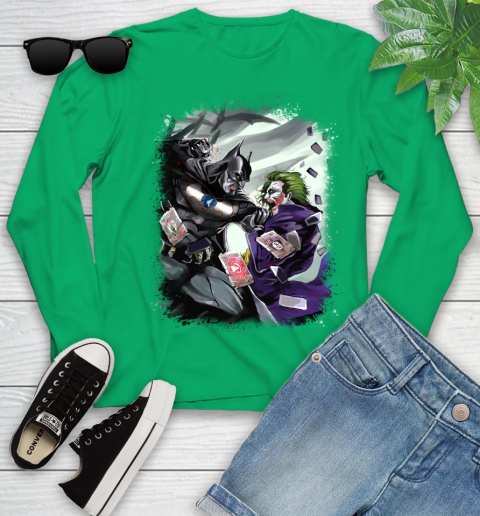 Minnesota Timberwolves MLB Basketball Batman Fighting Joker DC Comics Youth Long Sleeve 6