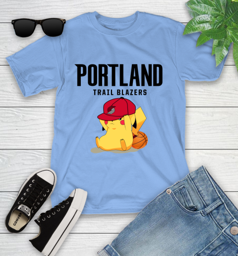 NBA Pikachu Basketball Sports Portland Trail Blazers Youth T-Shirt 11