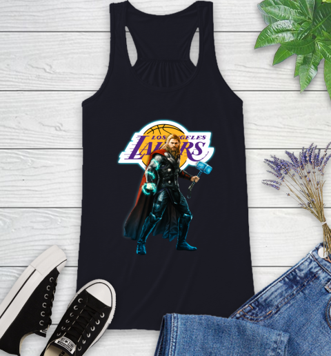 NBA Thor Avengers Endgame Basketball Los Angeles Lakers Racerback Tank 10