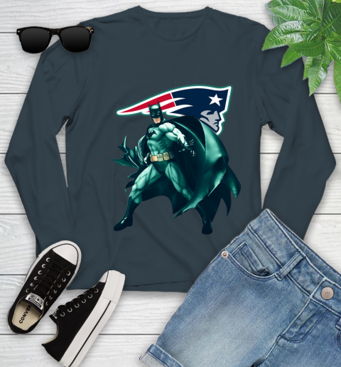 NFL Batman Football Sports New England Patriots Youth Long Sleeve 8