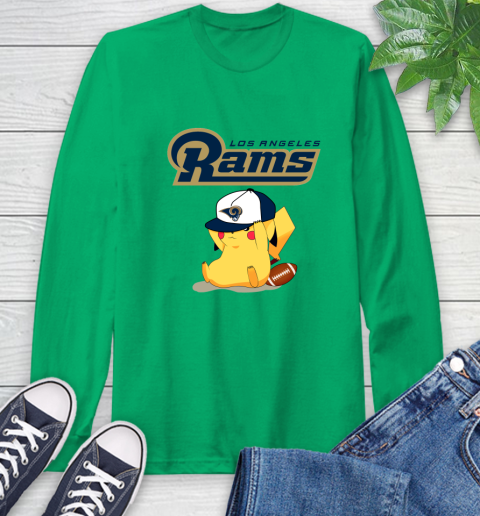 NFL Pikachu Football Sports Los Angeles Rams Long Sleeve T-Shirt 7
