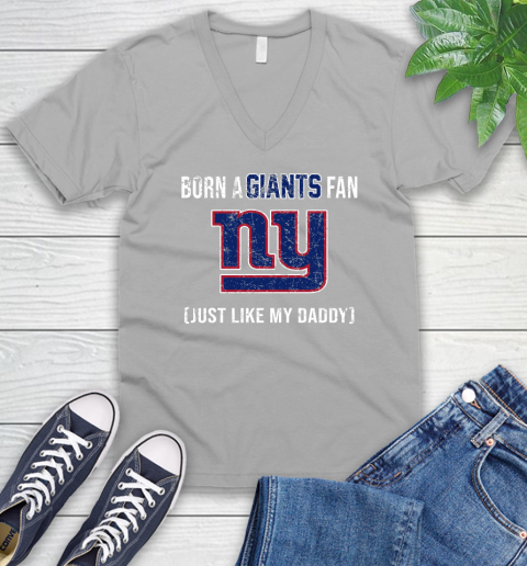 NFL New York Giants Football Loyal Fan Just Like My Daddy Shirt V-Neck T-Shirt 3