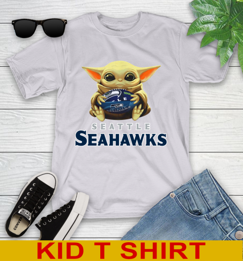 NFL Football Seattle Seahawks Baby Yoda Star Wars Shirt Youth T-Shirt 5